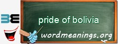 WordMeaning blackboard for pride of bolivia